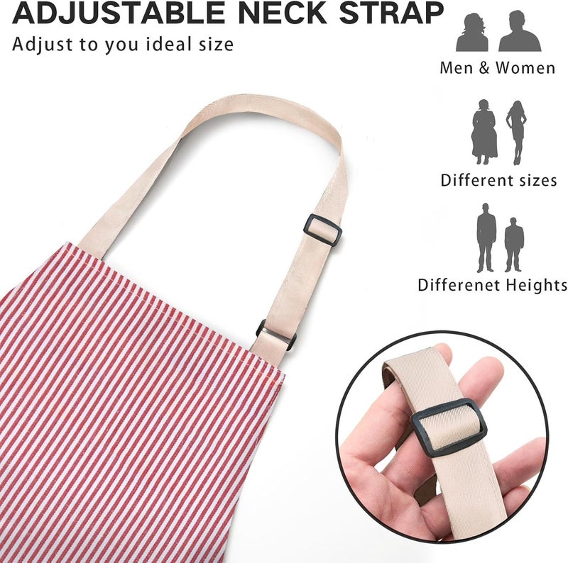 BeLuyi Adjustable Bib Apron with 2 Pockets Chef Cooking Kitchen Restaurant Aprons for Women Men - Image 1